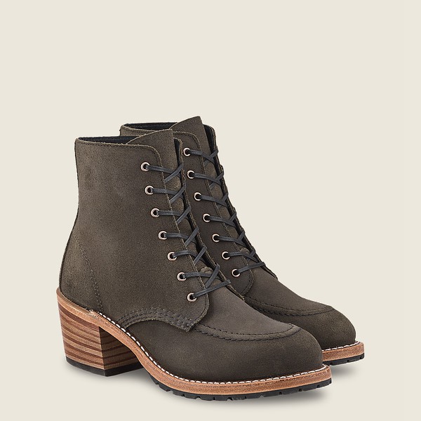 Red Wing Womens Heritage Boots - Clara - Heeled Acampo Leather - Dark Grey - UKG841052